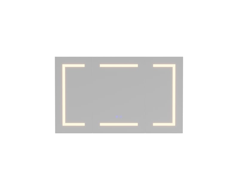  Armoire murale de salle de bain - 100x60cm - miroir led 3 couleurs antibuée avec prise eu et distributeur de mouchoirs - blanc  - Conforama A