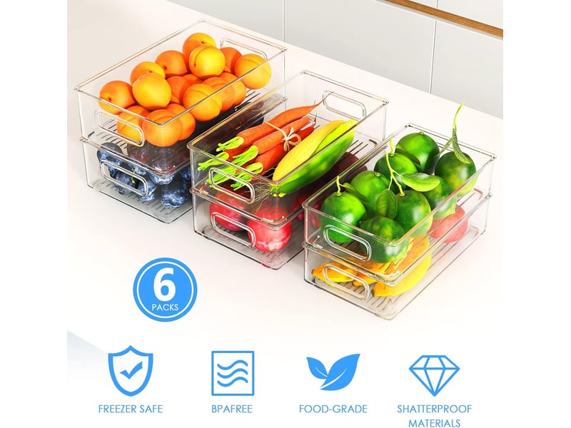  Boite de rangement frigo transparent, lot de 6 (3 tailles)  pour le réfrigérateur cuisine  - Conforama B