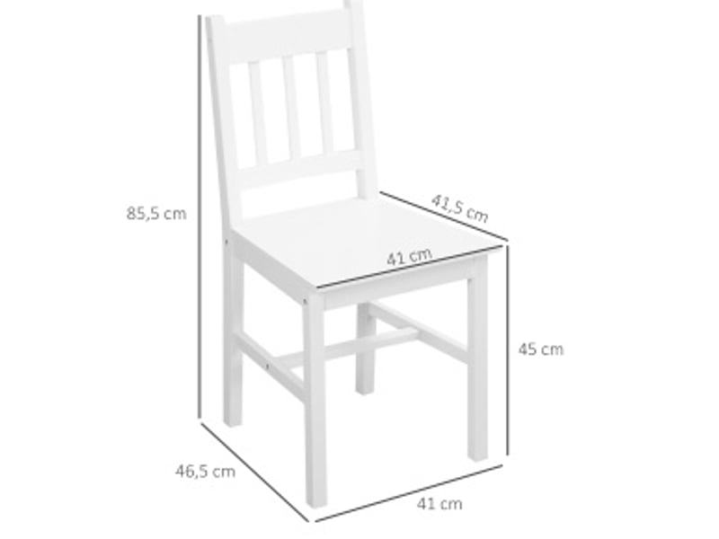  Lot de 2 chaises de salle à manger 41 x 46,5 x 85,5 cm – blanc – dossier ouvert et patins antidérapants  - Conforama C