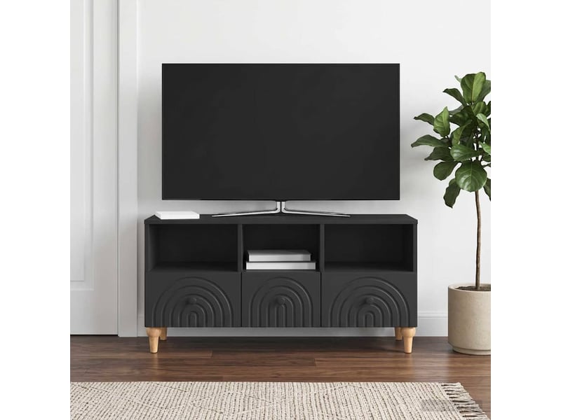 Meuble tv - banc tv - meuble de rangement 102 x 34,5 x 50 cm noir bois d’ingénierie  - Conforama D