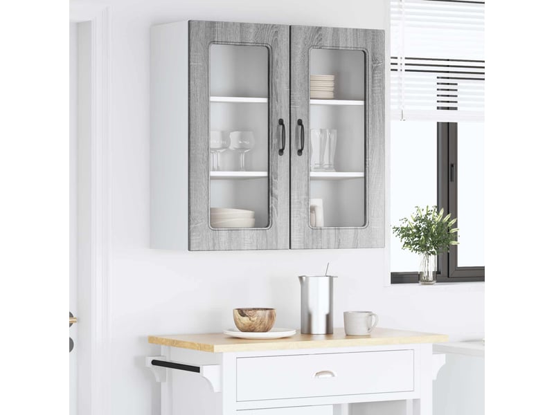  Meuble mural de cuisine | armoire de cuisine 2 pcs gris sonoma shl1042  - Conforama D