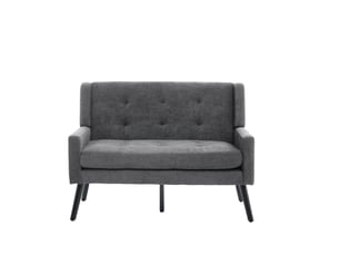 Banquette 2 places premium en lin avec pieds en bois massif et coussinets en mousse haute densité - chaise d'accent pour salon, chambre et bureau