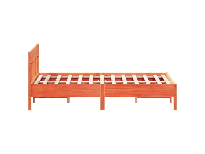  Lit double- lit adulte -  cadre de lit sans matelas  marron 140x200cm bois pin massif  - Conforama D