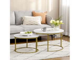 Table basse rond(e) coloris blanc <strong>HAUSS SPOLE</strong> <strong></strong> - 74 cmx59 cm