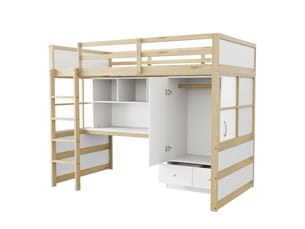 Lit mezzanine 90x200 cm coloris naturel