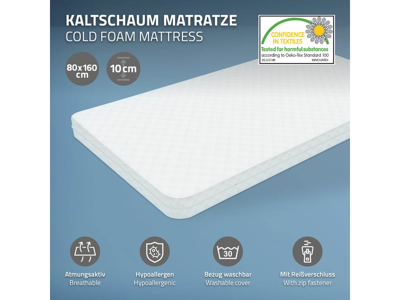  Ml-design lit cabane enfant avec matelas et sommier en bois de pin massif 80x160 cm, blanc, forme de maison avec toit et fenêtre, cadre montessori robuste pour filles et garçons, charge max. 90 kg ECD Germany GmbH - Conforama C