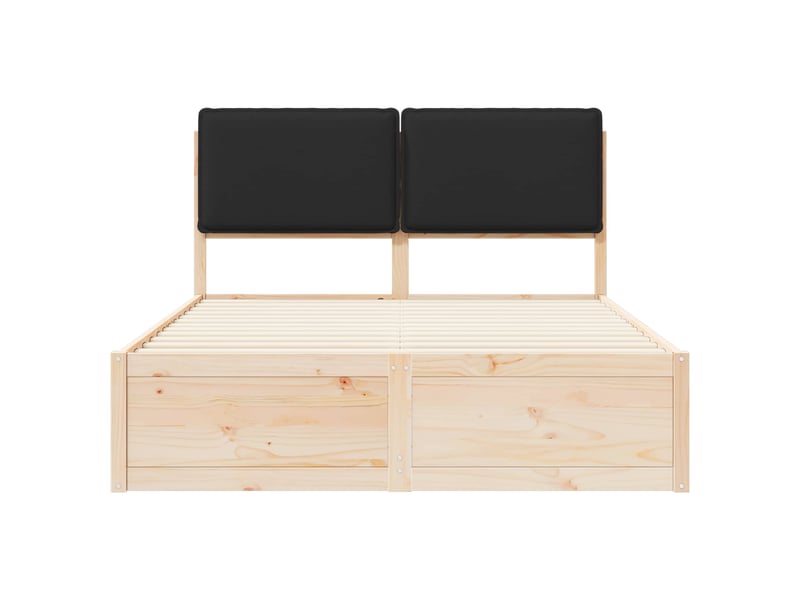 Lit double- lit adulte - cadre de lit avec tête de lit rembourrée noir 135 x 190 cm - Conforama D