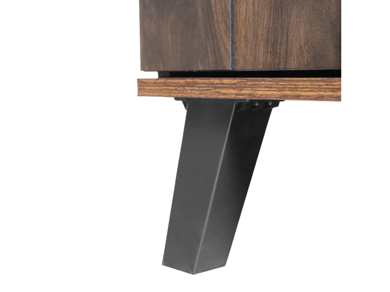  Meuble à chaussures moderne avec portes et étagères réglables, 80x35,5x110 cm, panneau de particules couleur bois foncé  - Conforama R