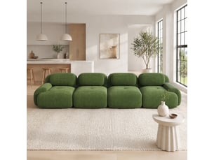 Canapé modulaire,388x103x70 cm,4 places sans montage,tissu côtelé,vert