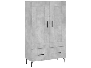 Buffet haut - bahut - meuble de rangement gris béton 69,5x31x115 cm bois d'ingénierie