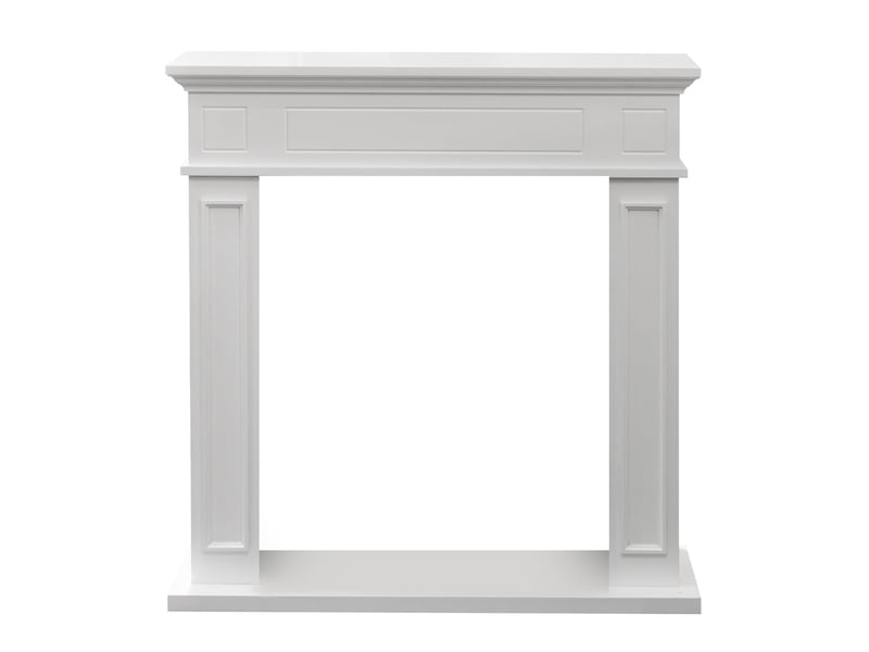  Jefferson - cadre de cheminée 89,5 x 90,5 x 28 cm, revêtement décoratif en mdf blanc  - Conforama A
