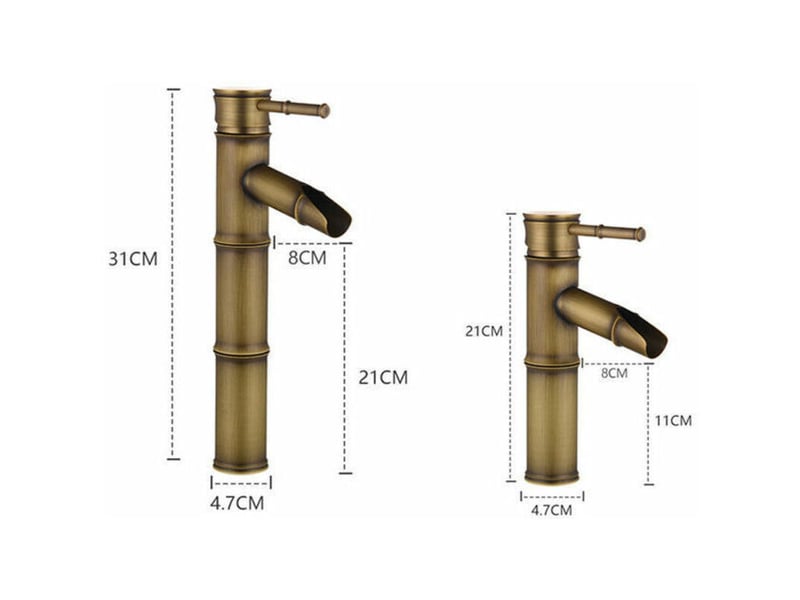  Robinet takabamboo, robinet de lavabo cascade, alimentation en eau chaude et froide monotrou, robinet de salle de bain en bronze HRC0001019LY - Conforama D