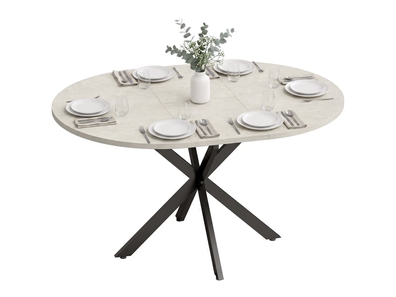 Table à manger extensible 4 à 6 personnes mdf et acier gris 100-135x100 cm - Conforama B