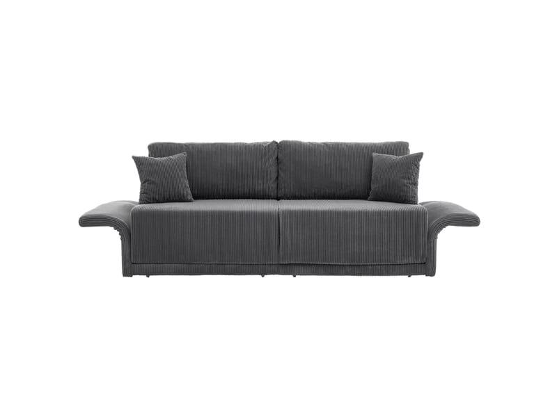 Canapé convertible 2 places 182 x 88 x 84 cm en velours côtelé gris chicfurn - Conforama A