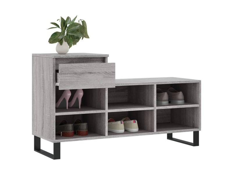  Armoire à chaussures sonoma gris 102x36x60 cm bois d'ingénierie shl8966  - Conforama D