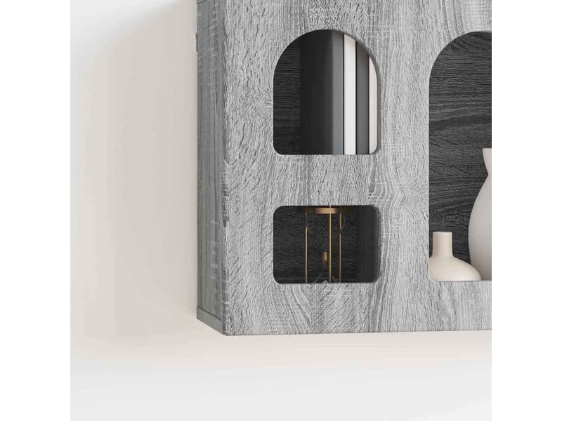  Armoire suspendue, meuble de rangement avec étagère elst sonoma gris 60x20x40 cm  - Conforama E