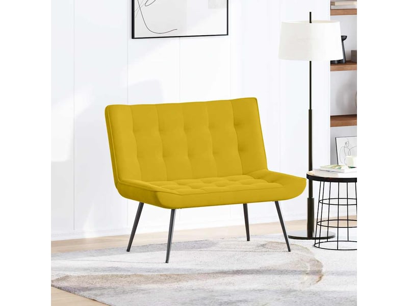  Banc chambre, banc de lit jaune 110x74x84 cm velours  - Conforama C
