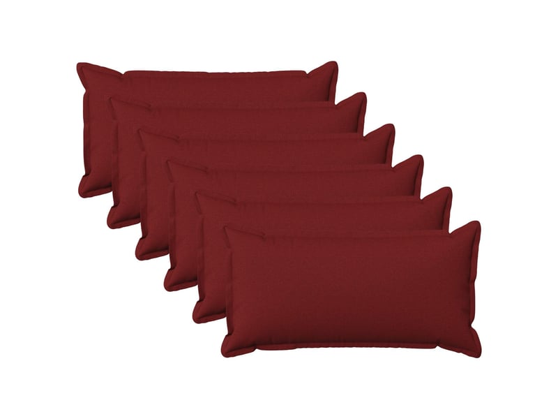  Lot de 6 coussins avec oreiller, coussins décoratifs houten bordeaux lin synthétique cf51299  - Conforama B