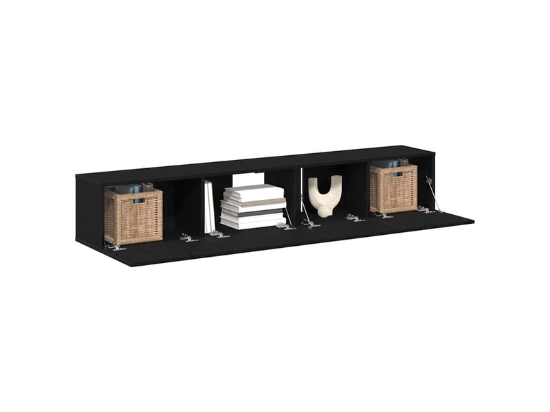  Ensemble meuble tv - banc tv - meuble de rangement 2 pcs chêne noir bois d'ingénierie  - Conforama C