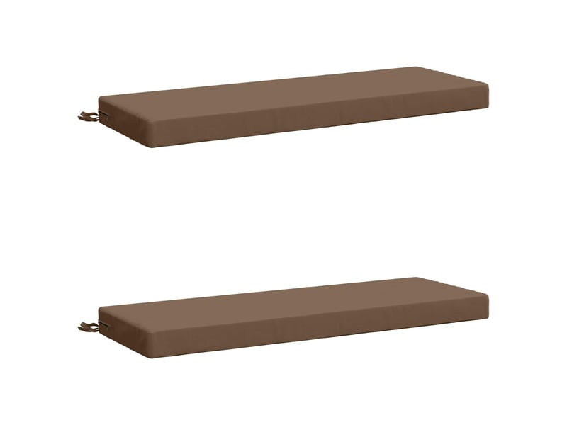 Lot de 2 coussins de banc, coussins d'assise soest 100 % polyester taupe cf57494 - Conforama A