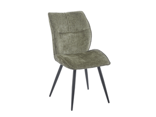 Faye - lot de 2 chaises en tissu vert pieds en métal noir