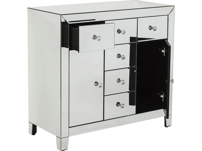  commode luxury argent 2 portes 6 tiroirs kare design  - Conforama E
