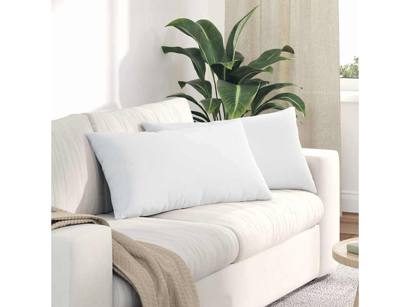  Lot de 2 coussins de canapé, coussins décoratifs tissu blanc 80 x 40 cm cf58770  - Conforama B