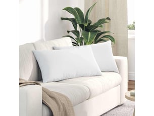 Lot de 2 coussins de canapé, coussins décoratifs tissu blanc 80 x 40 cm cf58770