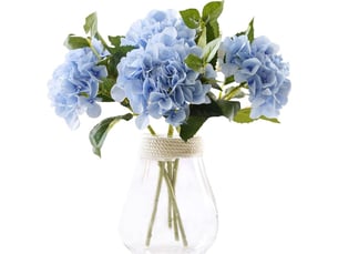 Fleurs artificielles d'hortensia bleu (lot de 3)-aquaforge