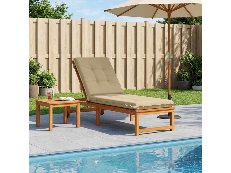  Coussin de transat, coussin pour bain de soleil gemert 100 % polyester beige 190 x 60 x 9 cm cf56107  - Conforama B