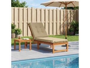 Coussin de transat, coussin pour bain de soleil gemert 100 % polyester beige 190 x 60 x 9 cm cf56107