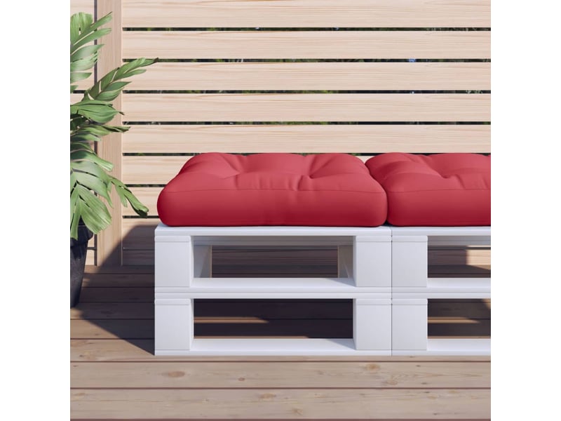  Coussin de palette, coussin de chaise, coussin de canapé rouge bordeaux 50x50x12 cm tissu cf55450  - Conforama B