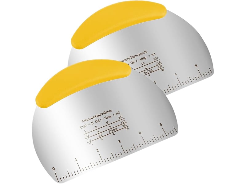  Ensemble de 2 pièces de coupe-pâtisserie en acier inoxydable avec spatule graduée, spatule à pâte, racloir, convient pour les gâteaux, les pizzas, out QA003889 - Conforama A