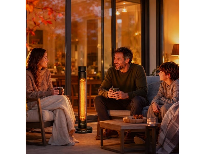  Chauffage de terrasse infrarouge 2000w oscillant avec télécommande et housse  - Conforama W