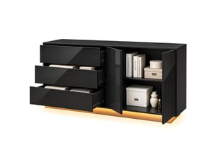 Buffet 2 porte(s) 3 tiroir(s) KEFSR  coloris noir