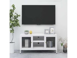 Meuble tv coloris blanc 105 cm <strong></strong>  <strong></strong>