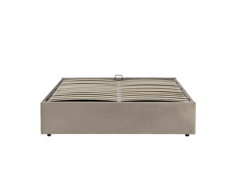 Lit coffre 140x190 velours taupe terre de nuit  - Conforama E
