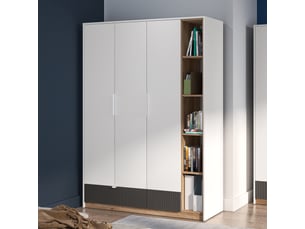 Armoire 3 porte(s) 1 tiroir(s) SELSEY Torino coloris blanc largeur 138 cm