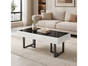 Table basse rectangulaire coloris bicolore STILVORA - 50.5 cmx110 cm