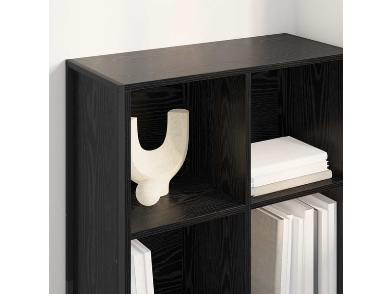 Bibliothèque, armoire à livres 99,5 x 30 x 108,5 cm bois d'ingénierie chêne noir - Conforama D