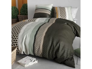 Parure housse de couette 260x240cm + 2 taies motif urbain multicolore 100% coton - citylia