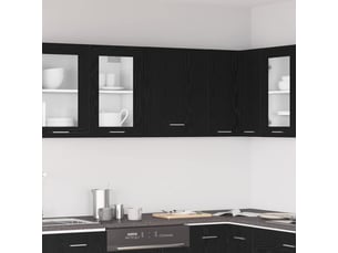 Meuble de rangement cuisine, armoire suspendue chêne noir 50x31x60cm bois d'ingénierie
