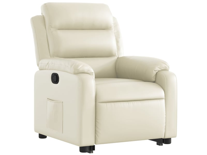  Fauteuil inclinable salon, fauteuil relax crème similicuir shl73717  - Conforama D