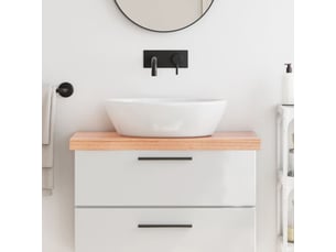 Comptoir de salle de bain, plan de travail marron 80x30x(2-6) cm bois traité cf65809