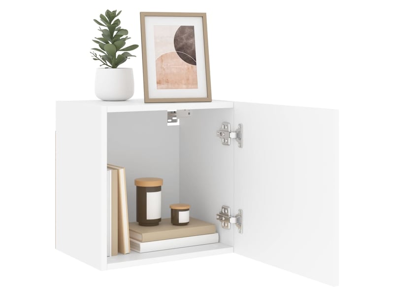  Meubles tv - banc tv - meuble de rangement muraux 2 pcs blanc 40,5x30x40 cm bois d'ingénierie  - Conforama E