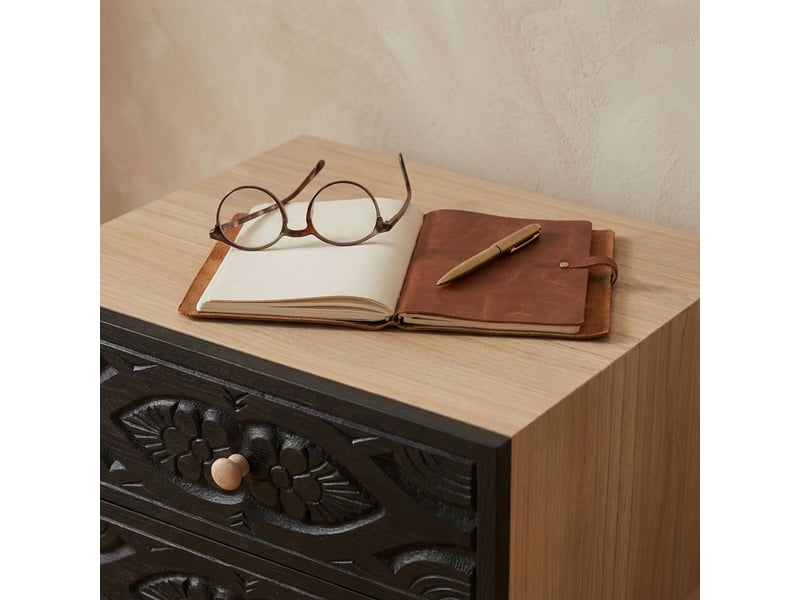 Table de chevet catana 2 tiroirs noir carbone Catana - Conforama D