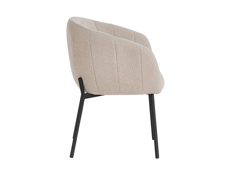  Lot de 2 chaises 57x62x79 cm en tissu bouclette sable - serz  - Conforama D