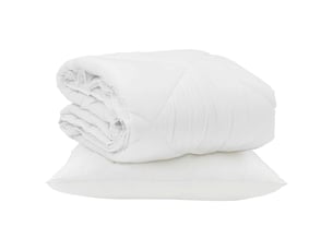 Duvet d'été simple avec oreiller 2 pièces - couette blanc microfibre