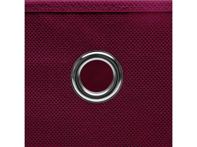  Boîtes de rangement avec couvercles 4pcs 28x28x28cm rouge foncé  - Conforama E