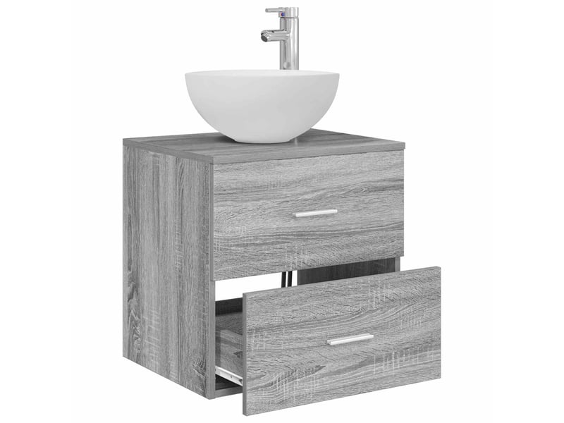  Vanité de lavabo mural, meuble de rangement sonoma gris 49.5x41x64.5 cm shl8328  - Conforama C